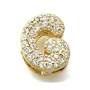 Brass Micro Pave Cubic Zirconia Letter Multi-Strand Links KK-D295-32G-07-1
