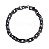 PVD Vacuum Plating Rectangle 201 Stainless Steel Chain Bracelets BJEW-N240-06EB-1