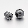 Non-magnetic Synthetic Hematite 3 Hole Guru Beads G-P046-19B-2