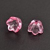 Pink Dyed Transparent Acrylic Flower Beads X-PL548-10-1