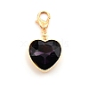 Heart Glass Pendant Decorations HJEW-WH0036-19B-1