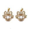 Brass Clear Cubic Zirconia Constellation Charms KK-B031-05G-1