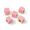 Rack Plating Brass Enamel Beads KK-B060-04G-05K-3