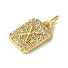 Rack Plating Brass Micro Pave Clear Cubic Zirconia Charms KK-G501-01X-G-2