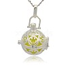 Silver Color Plated Brass Hollow Round Cage Pendants KK-J216-15S-1