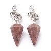 Natural Rhodochrosite Pendants G-O194-05-2