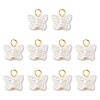 ABS Imitation Pearl Butterfly Charms PALLOY-MZ00846-1