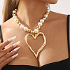 Alloy & Plastic Pearl Necklaces for Women NJEW-U013-06G-02-1