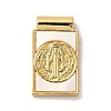 Rack Plating Religion Brass Pave Shell Rectangle Pendants KK-K345-14G-2