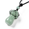 Natural Green Aventurine Mushroom Pendant Necklace NJEW-E065-01A-3