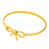 Bowknot Brass Plain Bangles for Women BJEW-F477-06G-2