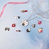 10Pcs Women Makeup Enamel Charm Pendant Colorful Alloy Enamel Charm Mixed Shape for Jewelry Necklace Bracelet Earring Making Crafts JX116A-5