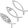 Easter Theme Waterproof ABS Plastic Jesus Fish Decal Sticker DIY-FH0001-004-1