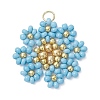Glass Seed Beaded Flower Pendants PALLOY-MZ01181-04-1