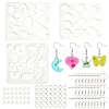 DIY Mixed Shapes Charm Pendant Silicone Molds for DIY Earring Making DIY-YW0009-42-1