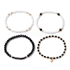 4Pcs Glass Beads Stretch Bracelets BJEW-JB11416-4