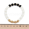 Ion Plating(IP) 304 Stainless Steel & Round Glass Beaded Stretch Bracelets for Women Men BJEW-M046-04G-5