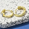 Brass Clear Cubic Zirconia Hoop Earrings EJEW-M047-07G-3