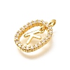 Brass Micro Pave Cubic Zirconia Pendants ZIRC-P123-01G-K01-2