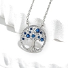 Brass Cubic Zirconia Tree of Life Pendant Cable Chain Necklaces for Women PW-WG4EE67-04-1