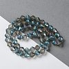 Electroplate Transparent Glass Beads Strands EGLA-I019-HP01-2