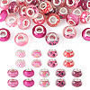 30Pcs Printed Transparent Resin European Beads RESI-TADJ0001-03H-1