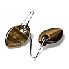 Natural Tiger Eye Horse Eye Dangle Earrings EJEW-I315-01P-08-2