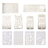 Plastic & Stainless Steel Drawing Stencil DIY-TA0003-19-1