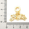 Rack Plating Brass Micro Pave Cubic Zirconia European Dangle Charms KK-P270-02D-G-3