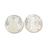 Carved Natural White Shell Cabochons SSHEL-N038-06B-10-1