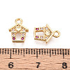 Brass Micro Pave Cubic Zirconia Charms KK-N263-138G-3