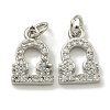 Rack Plating Brass Micro Pave Cubic Zirconia Pendants KK-K386-02C-P-1