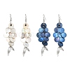 Glass & Natural Akoya Shell Dangle Earrings for Women EJEW-JE07498-3