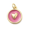 Brass Enamel Pendants KK-P338-35B-G-1