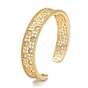 Brass Micro Pave Clear Cubic Zirconia Cuff Bangles BJEW-A116-05G-3