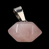 Natural Rose Quartz Pointed Pendants G-K335-03P-14-3