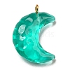 Transparent Resin Moon Pendants RESI-A026-01A-1