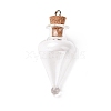 Teardrop Glass Cork Bottle Pendants AJEW-A041-01D-2