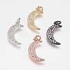 Brass Micro Pave Cubic Zirconia Pendants ZIRC-E145-62-1