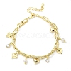 Brass Micro Pave Clear Cubic Zirconia Charm Bracelets BJEW-C083-14G-4