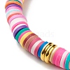 Curved Tube Acrylic Beads Stretch Bracelet for Teen Girl Women BJEW-JB06944-02-5