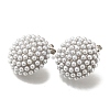 Rack Plating Half Round Brass Stud Earrings EJEW-H016-07P-2