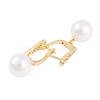 Rack Plating Brass Clear Cubic Zirconia ABS Pearl Earrings EJEW-S219-15G-09-2