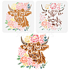 2Pcs 2 Styles PET Hollow Out Drawing Painting Stencils DIY-WH0394-0181-1