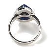 Natural Lapis Lazuli Teardrop Adjustable Rings RJEW-K371-08S-09-4