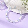 8MM Round Natural White Moonstone and Column Dyed White Jade Beaded Stretch Bracelets BJEW-JB14488-1