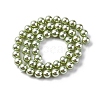 UV Plating Pearlized Glass Pearl Beads Strands GLAA-F128-01B-T21-4