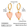 304 Stainless Steel with Handmade Procelain Hoop Dangle Earrings for Women CE4486-6
