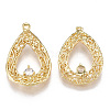 Brass Filigree Pendants KK-T038-23G-1