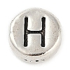 925 Sterling Silver Flat Round with Letter Beads LS-STER-G044-01AS-H-1